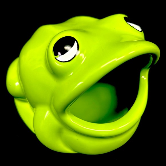 Vintage ceramic big mouth ceramic green frog sink sponge /scrubby holder - Picture 2 of 10